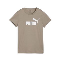 Damska koszulka z logo ESS No. 1 PUMA. Brązowe t-shirty damskie Puma, s, bez wzorów, z bawełny, klasyczne, bez kołnierzyka. Za 99.00 zł.