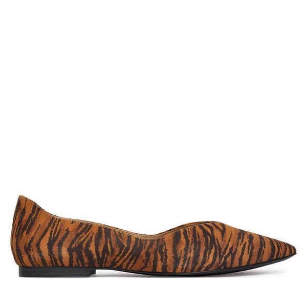 Baleriny Caprice. Brązowe baleriny damskie Caprice, bez wzorów, bez obcasa. Za 246.99 zł.