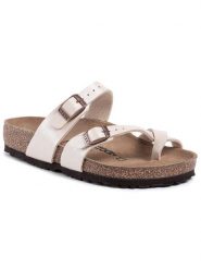 Birkenstock Japonki Mayari 0071661 Beżowy. Brązowe klapki damskie Birkenstock, bez wzorów, ze skóry, bez obcasa. Za 319.99 zł.