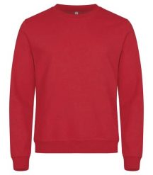 Clique Miami Roundneck – unisex bluza z bawełny i poliestru z recyklingu. Czerwone bluzy męskie CLIQUE, l, bez wzorów, z bawełny, bez kaptura. Za 165.72 zł.