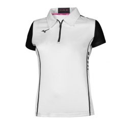 Damska koszulka polo Mizuno Wom Hex. Białe koszulki sportowe damskie Mizuno, xl, bez wzorów, bez kołnierzyka, bez ramiączek, na fitness i siłownię. Za 137.50 zł.