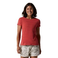 Koszulka damska Mountain Hardwear. Czerwone t-shirty damskie Mountain Hardwear, l, bez wzorów, casualowe, bez kołnierzyka. W wyprzedaży za 172.50 zł.