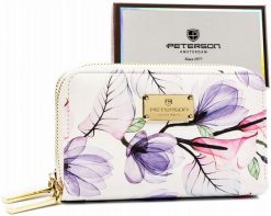 Portfel damski Peterson PTN 007-F8 fioletowy. Fioletowe portfele damskie Peterson, bez wzorów, ze skóry ekologicznej, bez dodatków. Za 68.99 zł.