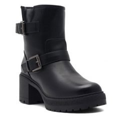 Botki Jenny Fairy. Czarne botki damskie Jenny Fairy, bez obcasa, na słupku, bez zapięcia. Za 169.99 zł.