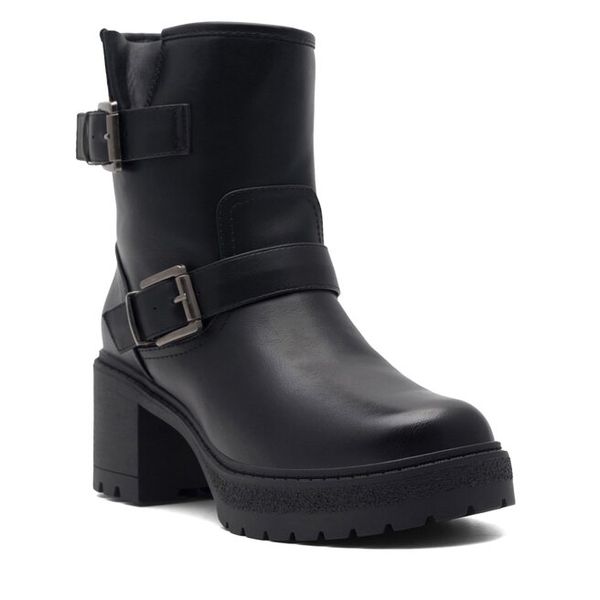 Botki Jenny Fairy. Czarne botki damskie Jenny Fairy, bez obcasa, na słupku, bez zapięcia. Za 169.99 zł.