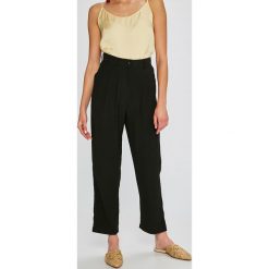Answear - Spodnie Stripes Vibes. Czarne legginsy damskie ANSWEAR, l, bez wzorów, z bawełny. W wyprzedaży za 34.90 zł.