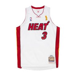 Jersey Miami Heat NBA Finals 2005 Dwyane Wade. Białe koszulki sportowe męskie Mitchell & Ness, bez wzorów, z jersey, bez kołnierzyka, bez ramiączek, do koszykówki. Za 1,194.50 zł.