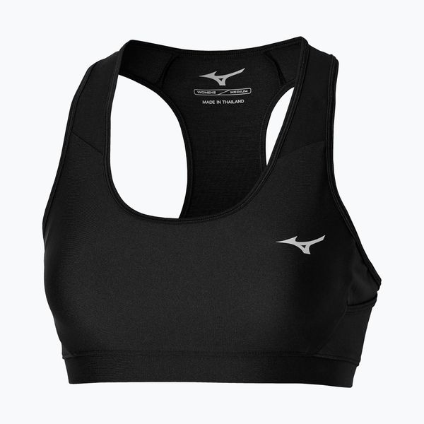 Biustonosz treningowy Mizuno Alpha. Czarne biustonosze Mizuno, bez wzorów, z elastanu. Za 109.99 zł.