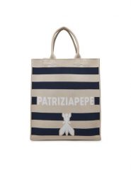 Patrizia Pepe Torebka 2B0123/K264 Beżowy. Brązowe torebki do ręki damskie Patrizia Pepe, bez wzorów, z materiału, bez dodatków. Za 489.99 zł.