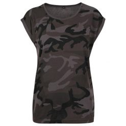 Damska Koszulka Z Przedłużonym Ramiączkiem Camo. Zielone koszulki sportowe damskie BUILD YOUR BRAND, xl, bez wzorów, sportowe, bez kołnierzyka. Za 89.99 zł.