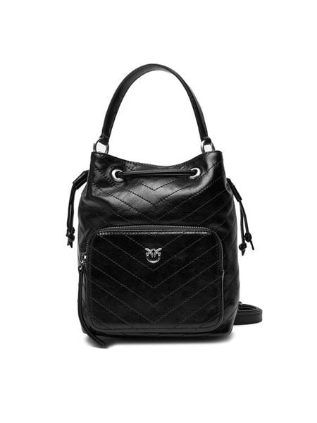 PINKO Torebka Cargo Bucket Vitello Al 25-26 PLTT 105112 A2JC Czarny. Czarne torebki do ręki damskie Pinko, bez wzorów, ze skóry, bez dodatków. Za 1,289.00 zł.
