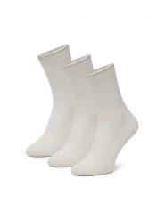Nine West Skarpety długie BR_NW_01_Z_SS25 (3 PACK) Biały. Białe skarpety damskie Nine West, bez wzorów, z materiału. Za 39.99 zł.
