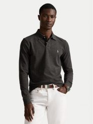 Polo Ralph Lauren Polo 710680790147 Szary jasny Custom Slim Fit. Szare koszulki polo męskie Polo Ralph Lauren, m, bez wzorów, z bawełny, bez ramiączek. Za 639.99 zł.