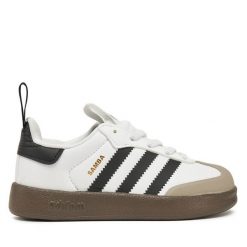 Sneakersy adidas. Białe trampki i tenisówki chłopięce Adidas, bez wzorów, bez zapięcia. Za 199.99 zł.
