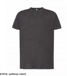 T-shirt JHK TSRA 150 - męski z krótkim rękawem wzmocniony lycrą ściągacz, 100% bawełna, 155-160g - grafitowy melanż 2XL. Szare t-shirty męskie JHK, m, bez wzorów, z bawełny, bez kołnierzyka. Za 23.35 zł.