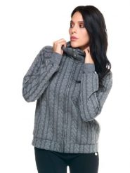 Bluzy damskie Leone z wysokim kołnierzem i zamkiem błyskawicznym Greyss. Szare bluzy damskie LEONE 1947 APPAREL, l, bez wzorów, bez kaptura, na fitness i siłownię. Za 147.31 zł.