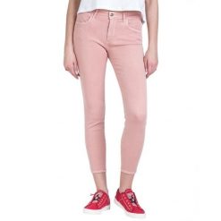 SPODNIE DAMSKIE WRANGLER SKINNY CROP PARADISE PINK W28MJTXLD 112128466. Różowe spodnie materiałowe damskie Wrangler, l, bez wzorów. W wyprzedaży za 94.99 zł.