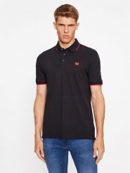 Hugo Polo Deresino232 50490775 Czarny Slim Fit. Czarne koszulki polo męskie Hugo, m, bez wzorów, z bawełny, bez ramiączek. Za 259.99 zł.