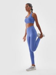 4F Legginsy treningowe bezszwowe z wysokim stanem damskie - granatowe XS/S. Niebieskie legginsy sportowe damskie 4f, s, bez wzorów, z dzianiny, z podwyższonym stanem, na fitness i siłownię. W wyprzedaży za 59.99 zł.