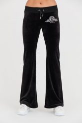 JUICY COUTURE Czarne spodnie Arched Metallic Layla. Czarne spodnie dresowe damskie Juicy Couture, s, bez wzorów, z dresówki. W wyprzedaży za 349.99 zł.