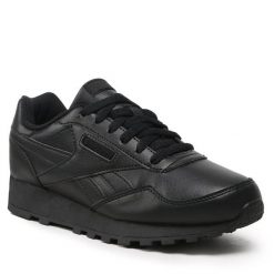 Sneakersy Reebok. Czarne półbuty dziewczęce Reebok, bez wzorów, bez zapięcia. Za 129.99 zł.