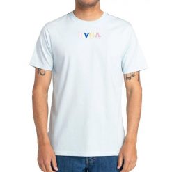 Koszulka sportowa męska RVCA x Zak NOYLE. Niebieskie koszulki sportowe męskie RVCA, m, bez wzorów, z bawełny, bez kołnierzyka, bez ramiączek. Za 92.00 zł.
