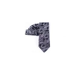 KRAWAT JEDWABNY GREY ORIENTAL. Szare krawaty i muchy R3s men's accessories, z jedwabiu. Za 99.00 zł.