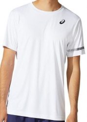 Koszulka sportowa męska Asics Court SS Tee. Białe koszulki sportowe męskie Asics, m, bez wzorów, z materiału, bez kołnierzyka, bez ramiączek, do biegania. Za 165.00 zł.
