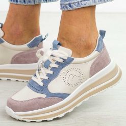 Beżowe skórzane sneakersy damskie Filippo Dp6787/25. Brązowe obuwie sportowe damskie Filippo, bez wzorów, z dresówki, trekkingowe. Za 229.00 zł.