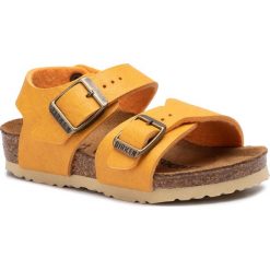 Sandały BIRKENSTOCK - New York Kids Bs 1014521 Saddle Curry. Żółte sandały chłopięce Birkenstock, ze skóry ekologicznej, bez zapięcia. Za 189.00 zł.