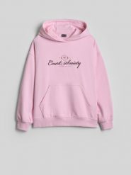 4F Bluza dresowa loose z kapturem damska - różowa L. Czerwone bluzy damskie 4f, l, bez wzorów, z dresówki, z kapturem. Za 169.99 zł.