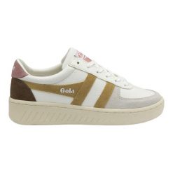 Baskets Femme Baskets Gola GRANDSLAM TRIDENT Blanc Blanc Gola. Białe obuwie sportowe damskie Gola, bez wzorów, ze skóry. Za 595.00 zł.