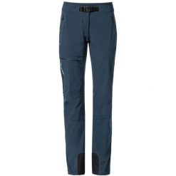 Spodnie softshell damskie Vaude Badile Pants II. Niebieskie spodnie materiałowe damskie Vaude, s, bez wzorów, z materiału. Za 566.49 zł.