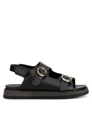 DeeZee Sandały CM230520-17 Czarny. Czarne sandały dziewczęce DeeZee, ze skóry, bez zapięcia. Za 119.99 zł.
