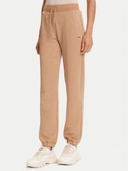 Guess Spodnie dresowe V5YB06 KBSL2 Beżowy Regular Fit. Brązowe spodnie dresowe damskie Guess, l, z aplikacjami, z dresówki. Za 259.99 zł.