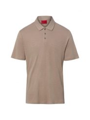 HUGO koszulka polo z zawartością lnu - Dulinen Mężczyźni len brązowy, S. Brązowe koszulki polo męskie Hugo, m, bez wzorów, ze lnu, bez ramiączek. Za 379.95 zł.