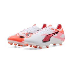 Buty piłkarskie Puma Ultra 5 Match FG/AG. Białe buty sportowe męskie Puma, bez zapięcia, do piłki nożnej. Za 289.99 zł.