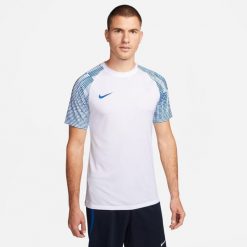 Koszulka treningowa męska Nike K12585. Koszulki sportowe męskie Nike, m, bez wzorów, z poliesteru, bez kołnierzyka, bez ramiączek, do piłki nożnej. Za 129.00 zł.