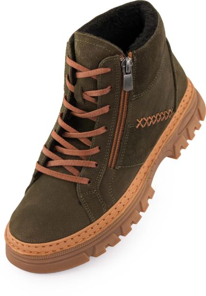 Damskie Zimowe Botki Nell 207 Khaki. Zielone botki damskie ENELL, na zimę, ze skóry, bez obcasa, bez zapięcia. Za 330.99 zł.