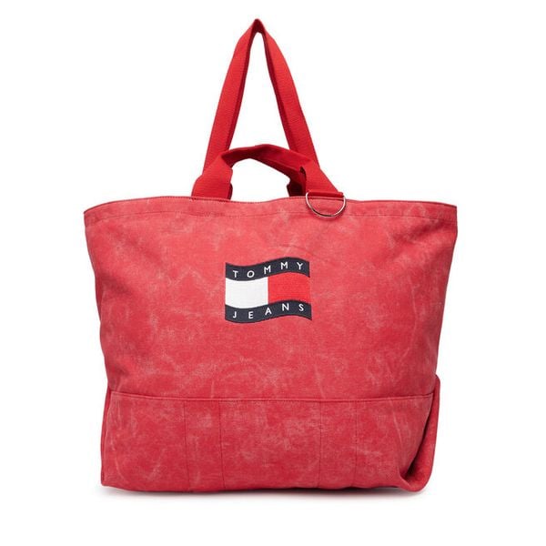 Torebka Tommy Jeans. Pomarańczowe torebki do ręki damskie Tommy Jeans, bez wzorów, z jeansu, bez dodatków. Za 294.99 zł.