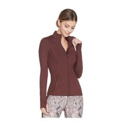 Kurtka Damska Skechers. Brązowe kurtki damskie Skechers, na zimę, bez wzorów, bez kaptura. Za 204.99 zł.