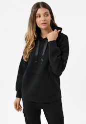 Czarna bluza z kapturem B-AMBER. Czarne bluzy sportowe damskie Volcano, l, bez wzorów, z dresówki, z kapturem. Za 179.99 zł.