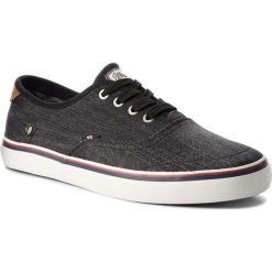 Tenisówki WRANGLER - Legend Board WM171010 Washed Black Denim 452. Czarne trampki męskie Wrangler, z denimu. W wyprzedaży za 169.00 zł.