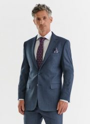 PAKO LORENTE – Granatowa marynarka garniturowa w pepitkę. Marynarki męskie Pako Lorente, bez wzorów, eleganckie. Za 699.99 zł.