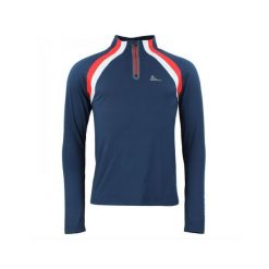 Koszulka 1st Skin z zamkiem błyskawicznym Peak Mountain. Niebieskie koszulki sportowe męskie Peak Mountain, bez wzorów, bez kołnierzyka, bez ramiączek, trekkingowe. W wyprzedaży za 180.50 zł.