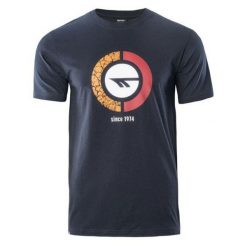 Koszulka męska Hi-Tec Rakan - granatowa, Rozmiar M. Buty sportowe męskie Hi-tec, m, bez wzorów, z bawełny, sportowe, bez kołnierzyka. Za 44.99 zł.