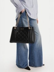 Nine West Torebka EO-Lafayette Luxe-LDA8706 Czarny. Czarne torebki do ręki damskie Nine West, bez wzorów, z materiału, bez dodatków. Za 299.99 zł.