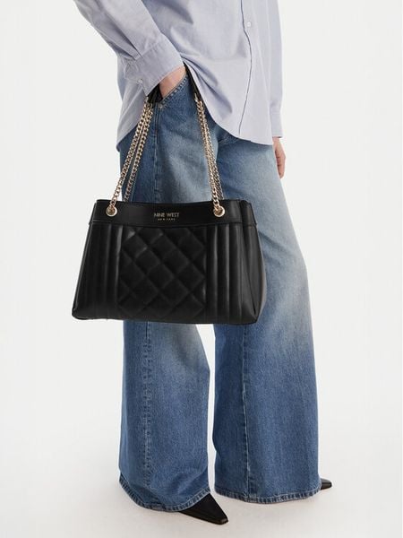 Nine West Torebka EO-Lafayette Luxe-LDA8706 Czarny. Czarne torebki do ręki damskie Nine West, bez wzorów, z materiału, bez dodatków. Za 184.99 zł.
