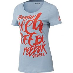 Reebok Koszulka damska Super Scripty Scoop Neck szaro-czerwona r. XS (BK2110). Bluzki damskie marki Reebok. Za 63.44 zł.