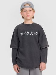 4F Longsleeve oversize z nadrukiem chłopięcy - szary 140 (9-10 lat). Szare t-shirty dla chłopców 4f, bez wzorów, z bawełny, bez ramiączek. W wyprzedaży za 59.99 zł.